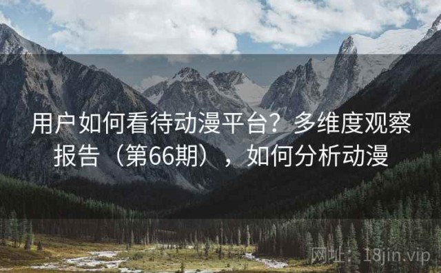 用户如何看待动漫平台？多维度观察报告（第66期），如何分析动漫