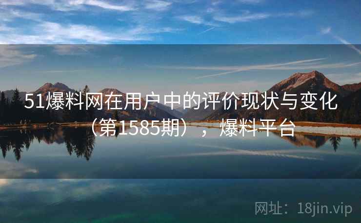 51爆料网在用户中的评价现状与变化（第1585期），爆料平台